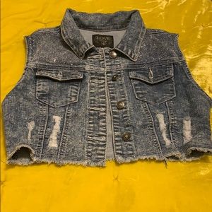 Studded jean vest